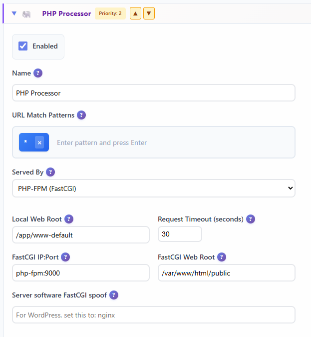 Gruxi PHP Processor Configuration