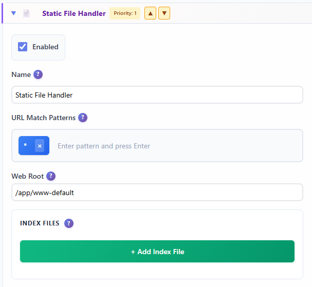 Gruxi Static File Processor Configuration