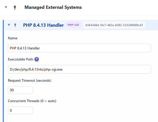 Gruxi PHP-CGI configuration on Windows